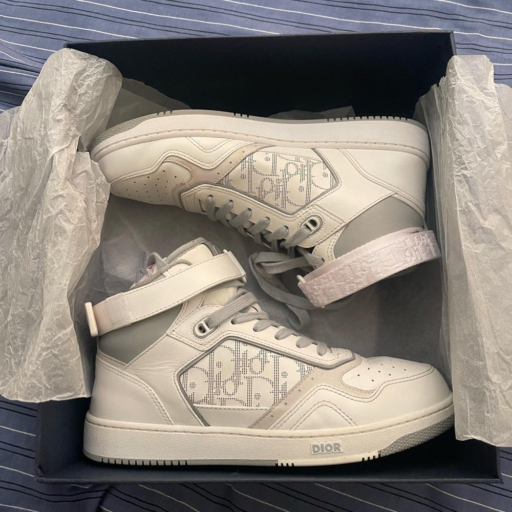 Dior B27 High Oblique Gray White Sneakers